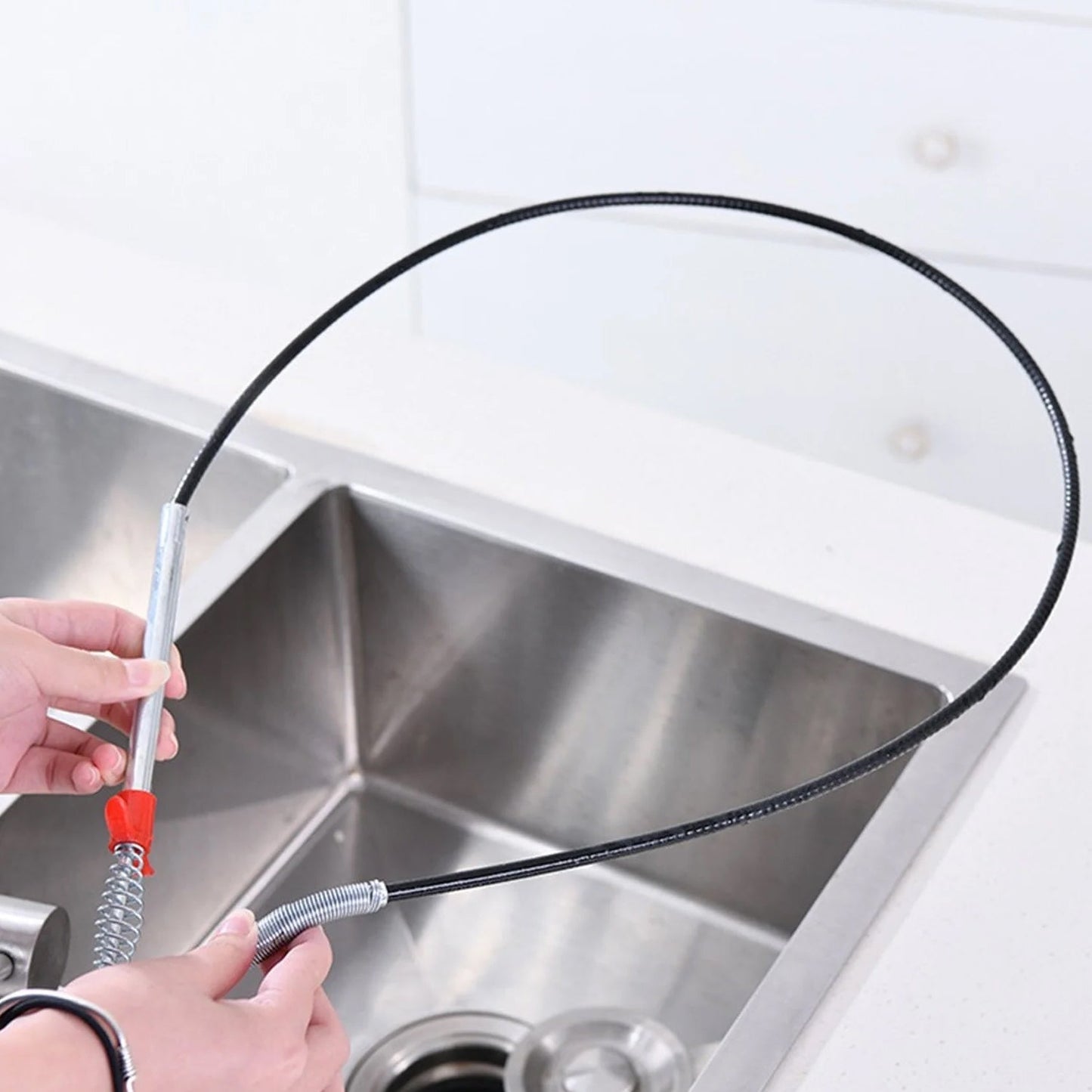 Flexible Spring Drain Cleaning Tool with Hand Grip (1 Pc / 300 Cm)
