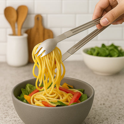 Stainless Steel Multipurpose Serving Tong – 2-in-1 Pasta & Salad Tong (1 Pc)