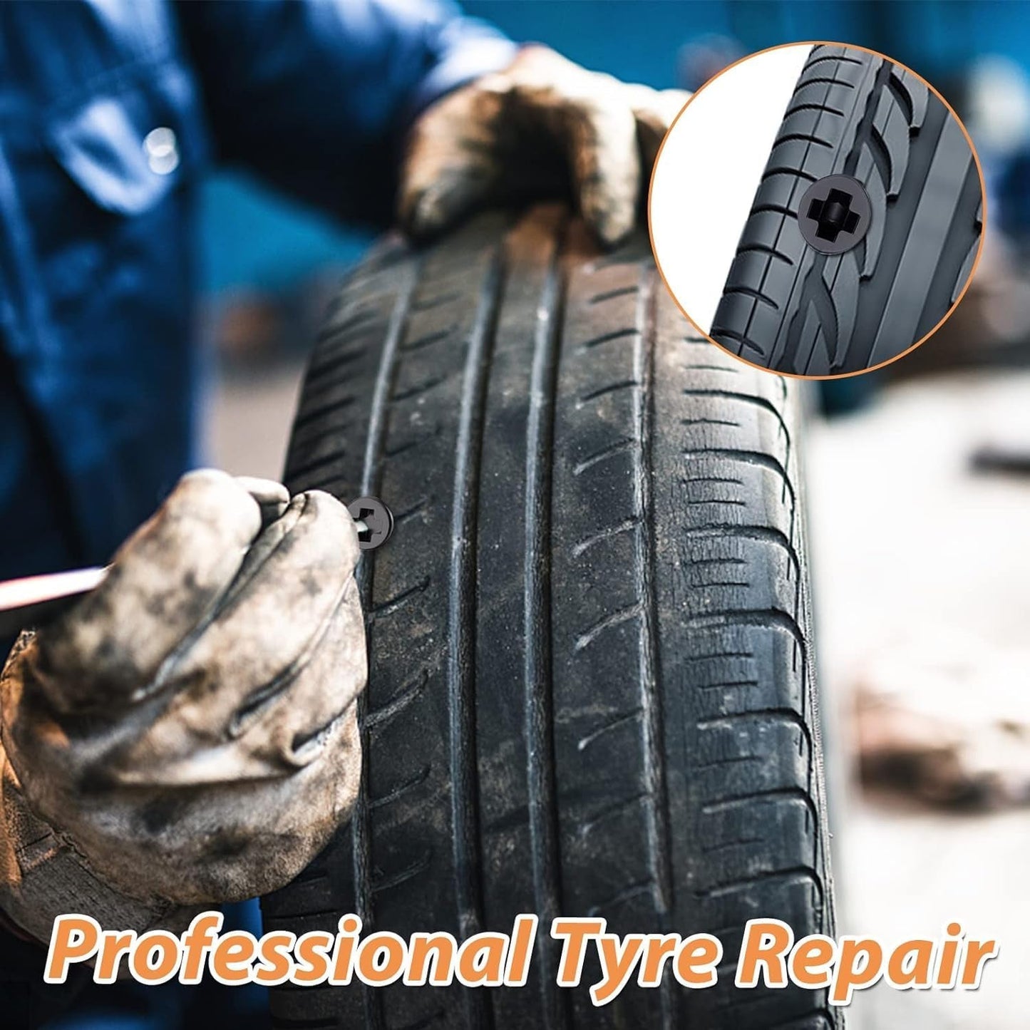 Tire Repair Rubber Nail Car Tire Repair Nails Tire Repair Rubber Screws, (10 Pcs Set)