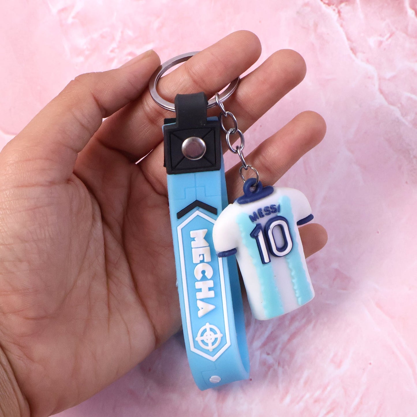 Cute Cartoon Silicone 3D Key Chain with Metal Hook & Strap (Pack of 1 / Mix Design)