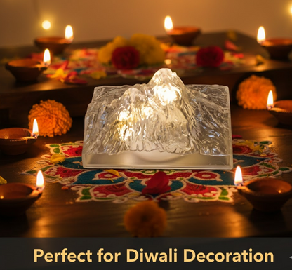 Unique Plastic Night Light: Flameless LED, Diwali (Iceberg Design, Gift)